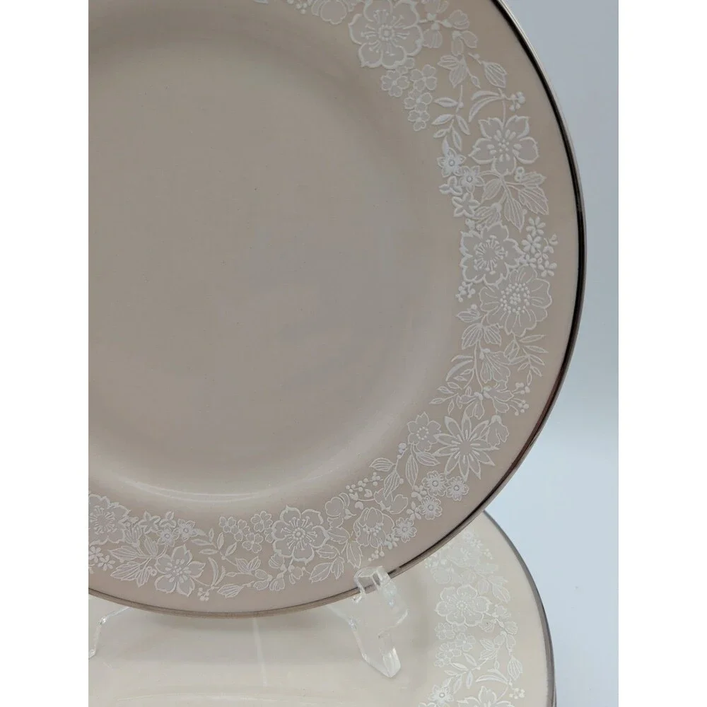 Gorham Bridal Bouquet Salad Plates Set Of 7 Ivory White Silver USA